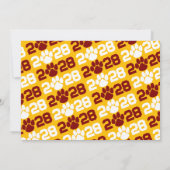 マルーン&金ゴールドポープリント卒業発表 招待状 (裏面)