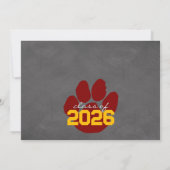 マルーン&金ゴールドポープリント卒業発表 招待状 (裏面)