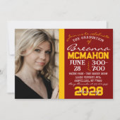 マルーン&金ゴールド卒業2写真招待状 招待状 (正面)