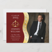 マルーン |金ゴールド大学院波法法法法学Grad 案内状 (正面)