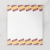 マルーン&金ゴールド学年の折り畳み食品または プレイスカード (外部開封)