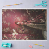 マルーン&金ゴールド控えめなエレガント女性 薄葉紙 (クラフト)