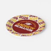 マルーン、金ゴールド&ホワイト卒業パーソナライズされた ペーパープレート (アングル)