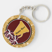 マルーン、金ゴールド、白黒応援贈答アイディア キーホルダー (裏面)