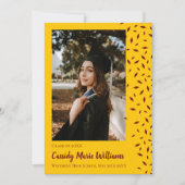 マルーン·金ゴールド·紙吹雪卒業発表 招待状 (正面)