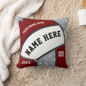 マルーン、黒、白、銀のバレーボール贈り物 クッション (ブランケット)