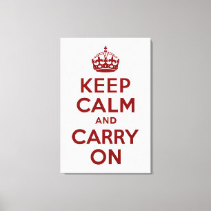 マルーンKeep Calm and Carry Onキャンバスプリント キャンバスプリント