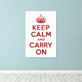 マルーンKeep Calm and Carry Onキャンバスプリント キャンバスプリント (インサイチュ (ウッドフロア))