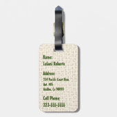 マレアモンステラトロピカルハワイアンウォーターカラーグリーン ラゲッジタグ (裏面縦)