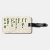 マレアモンステラトロピカルハワイアンウォーターカラーグリーン ラゲッジタグ (裏面横)