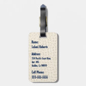 マレアモンステラトロピカルハワイアンウォーターカラーブルー ラゲッジタグ (裏面縦)