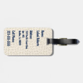 マレアモンステラトロピカルハワイアンウォーターカラーブルー ラゲッジタグ (裏面横)