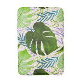 マレアモンステラ熱帯ハワイアンウォーターカラーグリーン バスマット (正面縦)