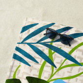 マレアモンステラ熱帯ハワイアンウォーターカラーグリーン ビーチタオル (インサイチュ)