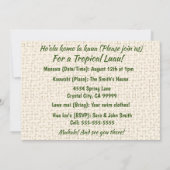 マレアモンステラ熱帯ハワイアンウォーターカラーグリーン 招待状 (裏面)