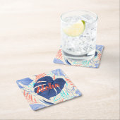 マレアモンステラ熱帯ハワイアン水カラー – 青 スクエアペーパーコースター (インサイチュ)