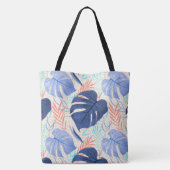 マレアモンステラ熱帯ハワイアン水カラー – 青 トートバッグ (裏面)