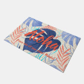 マレアモンステラ熱帯ハワイアン水カラー – 青 ドアマット (アングル)