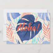 マレアモンステラ熱帯ハワイアン水カラー – 青 招待状 (正面)