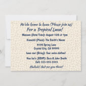 マレアモンステラ熱帯ハワイアン水カラー – 青 招待状 (裏面)