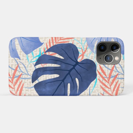 マレアモンステラ熱帯ハワイアン水カラー – 青 Case-Mate iPhoneケース (裏面(横))