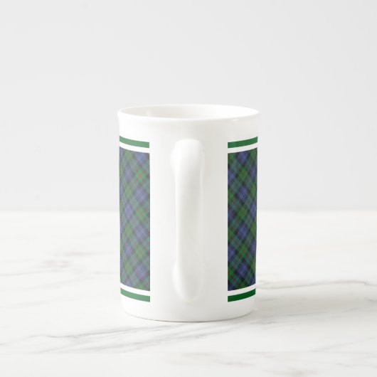 マレイファミリータータンチェックグリーンアンドブループレイド ボーンチャイナマグカップ (裏面)