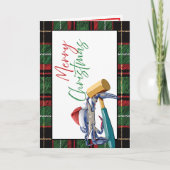 マレットクリスマスカード付きサンタブルーカニカスタム カード (正面)