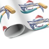 マレット付きサンタカニのクリスマスラッピング紙 ラッピングペーパー (ロールコーナー)