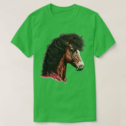 マレット付き80歳馬 Tシャツ (デザイン正面)