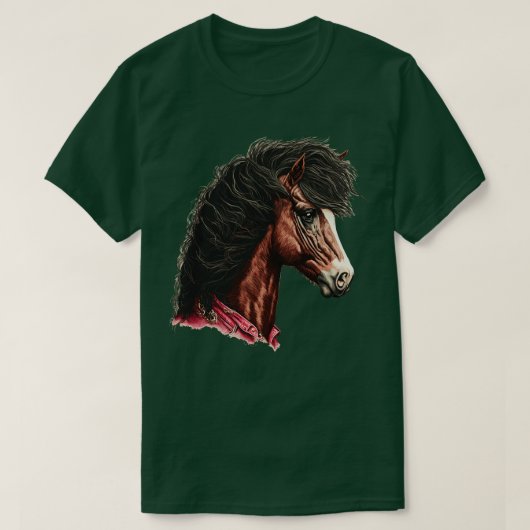 マレット付き80歳馬 Tシャツ (デザイン正面)