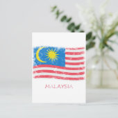 マレーグランジシア国旗 ポストカード (スタンド正面)