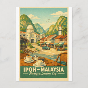 マレーシアのイポー市 レトロな旅 ポストカード