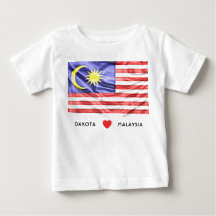 マレーシアのカスタムIのハートの旗 ベビーTシャツ
