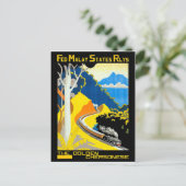 マレーシアのゴールデンチェルソネーズ、鉄道、列車、 ポストカード (スタンド正面)