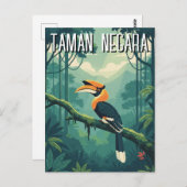 マレーシアのタマンネガラホーンビル ポストカード (正面/裏面)