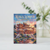 マレーシアのティエン・ハウ寺院 ポストカード (スタンド正面)