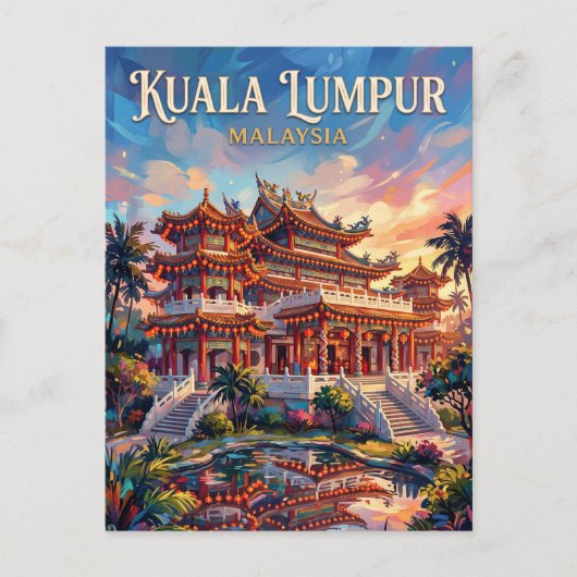 マレーシアのティエン・ハウ寺院 ポストカード (正面)