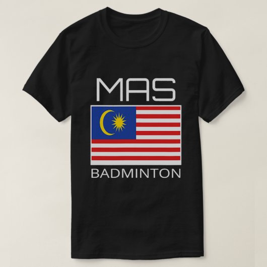 マレーシアのバドミントンチームマレーシアアスリートMAS国旗 Tシャツ (デザイン正面)