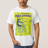 マレーシアのビンテージスタイルの旅行ポスター Tシャツ (正面)