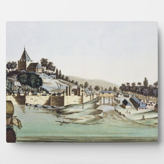 マレーシアのマラッカの港と町 フォトプラーク (正面)