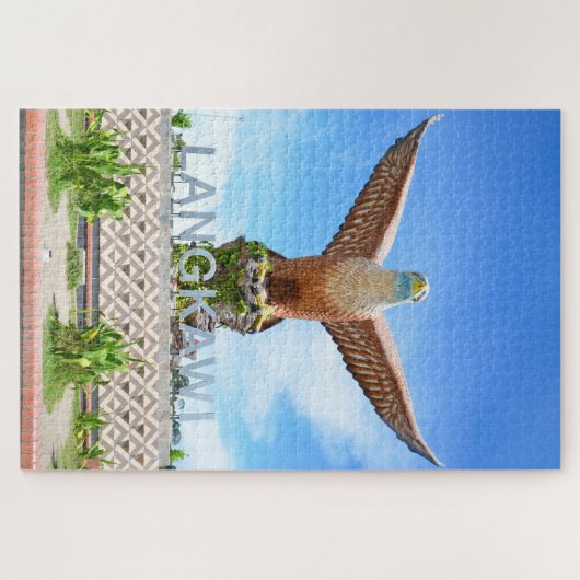 マレーシアのランカウイ島の鷲の広場の像 ジグソーパズル (横)