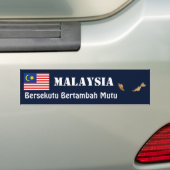 マレーシアの国旗と地図ステッカー バンパーステッカー (車上)