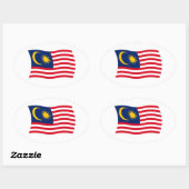 マレーシアの国旗ステッカー 楕円形シール (シート)