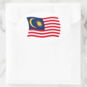 マレーシアの国旗ステッカー 楕円形シール (バッグ)