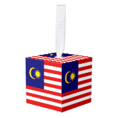 マレーシアの国旗 キューブオーナメント (正面アングル)