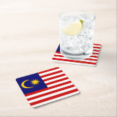 マレーシアの国旗 スクエアペーパーコースター (インサイチュ)