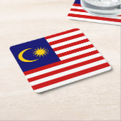 マレーシアの国旗 スクエアペーパーコースター (アングル)
