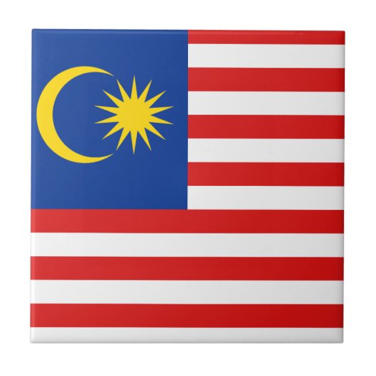 マレーシアの国旗 セラミックタイル (正面)