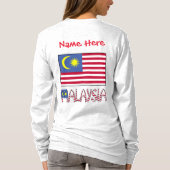 マレーシアの国旗 赤 カスタマイズ 女性 Tシャツ (裏面)