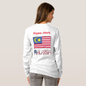 マレーシアの国旗 赤 カスタマイズ 女性 Tシャツ (裏面フル)